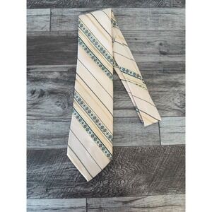 Sears The Men's Store Tie Peach Tan Geometric Striped Vintage Retro 70s Disco